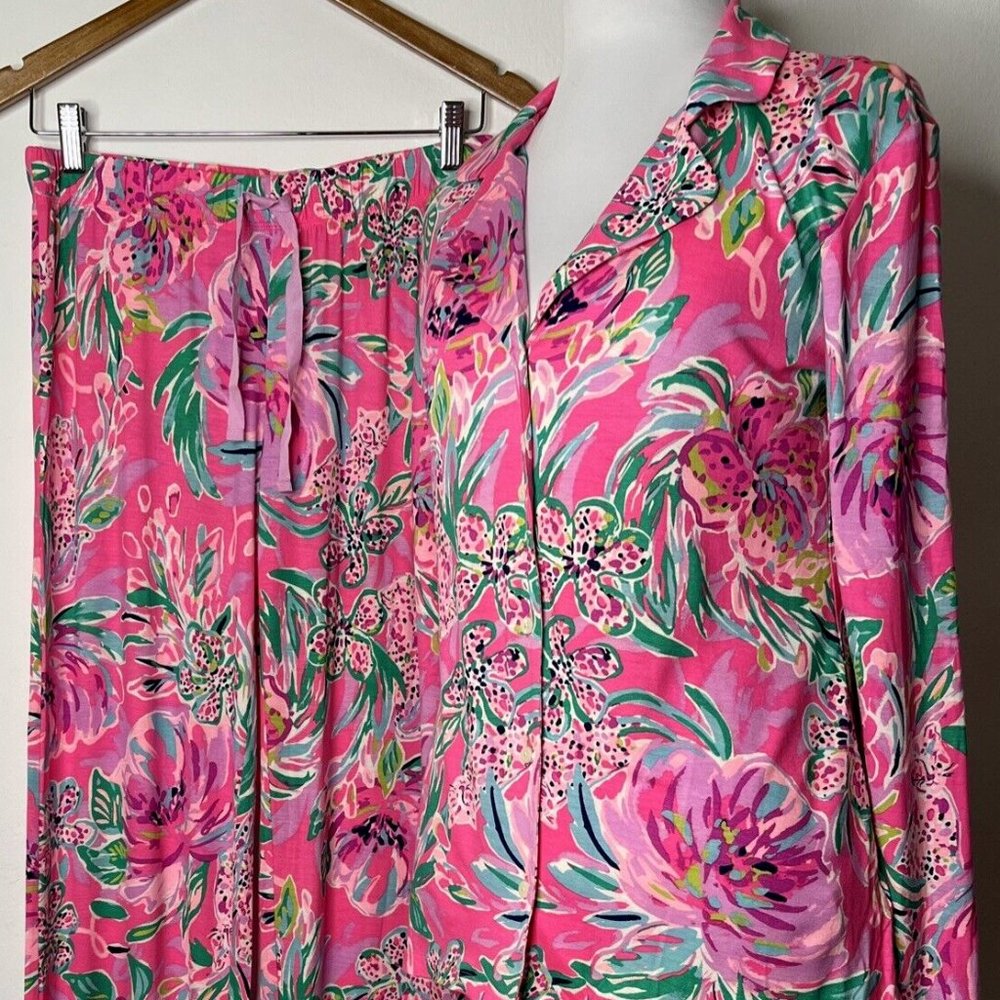 Lilly Pulitzer Small Pajamas Cockatoo Pink Knit Lightweight Pink Loungewear Paws